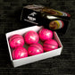 Black Ash Cavalier Alum Tanned Pack of 6 Pink Cricket Leather Balls 156 Grams