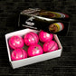 Black Ash Seamer Pack of 6 Pink Cricket Leather Balls 156 Grams